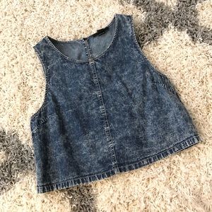 Denim cropped tank